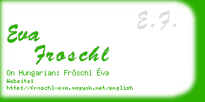 eva froschl business card