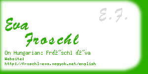 eva froschl business card